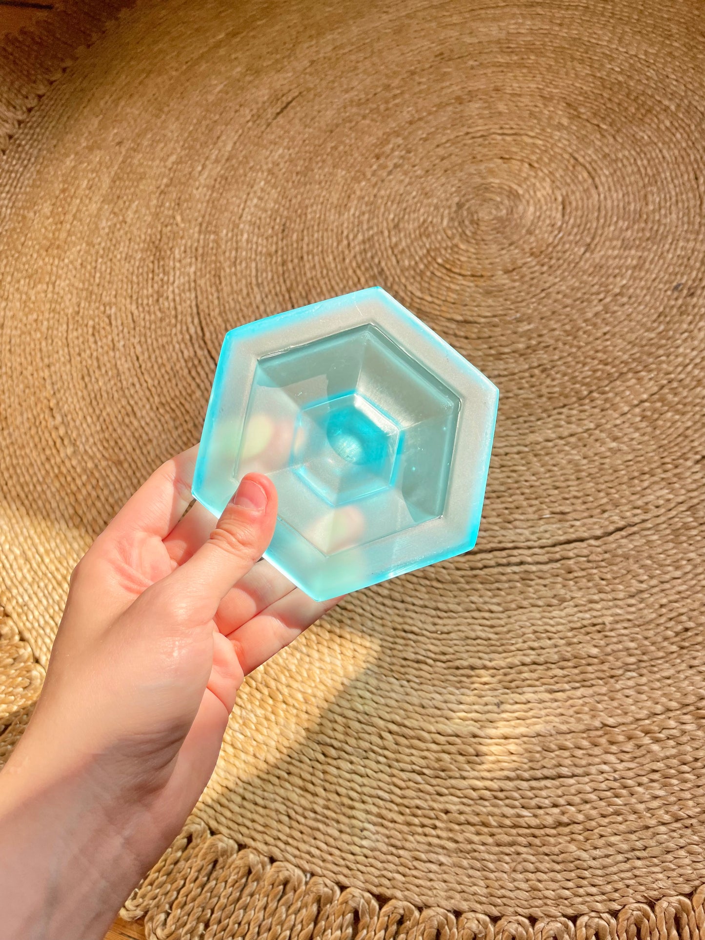 Blue Glass Candle Holder