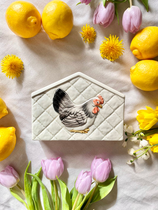 80’s double sided chicken napkin holder