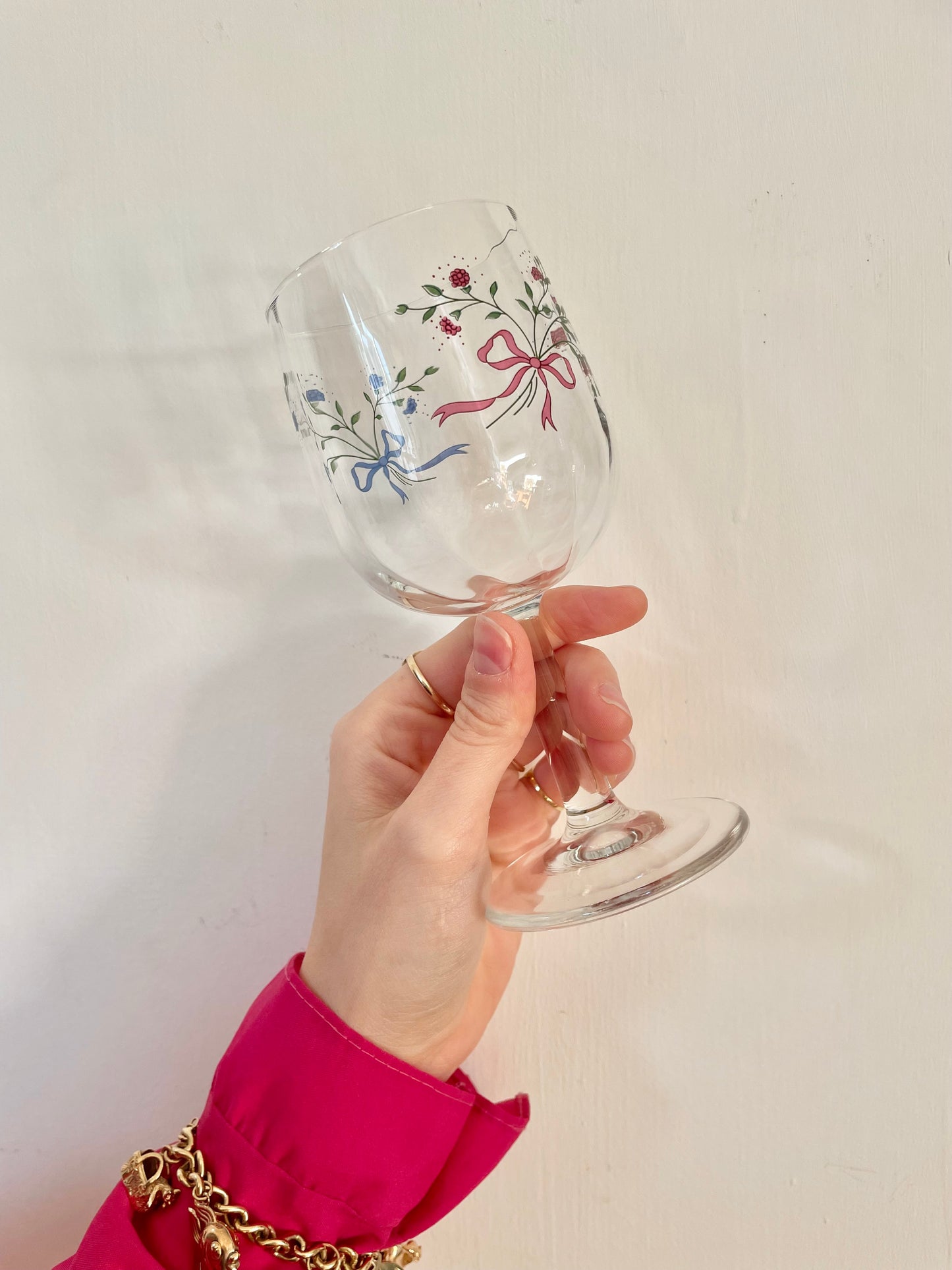 Set of 5 Vintage Italian Bow Glasses 🎀