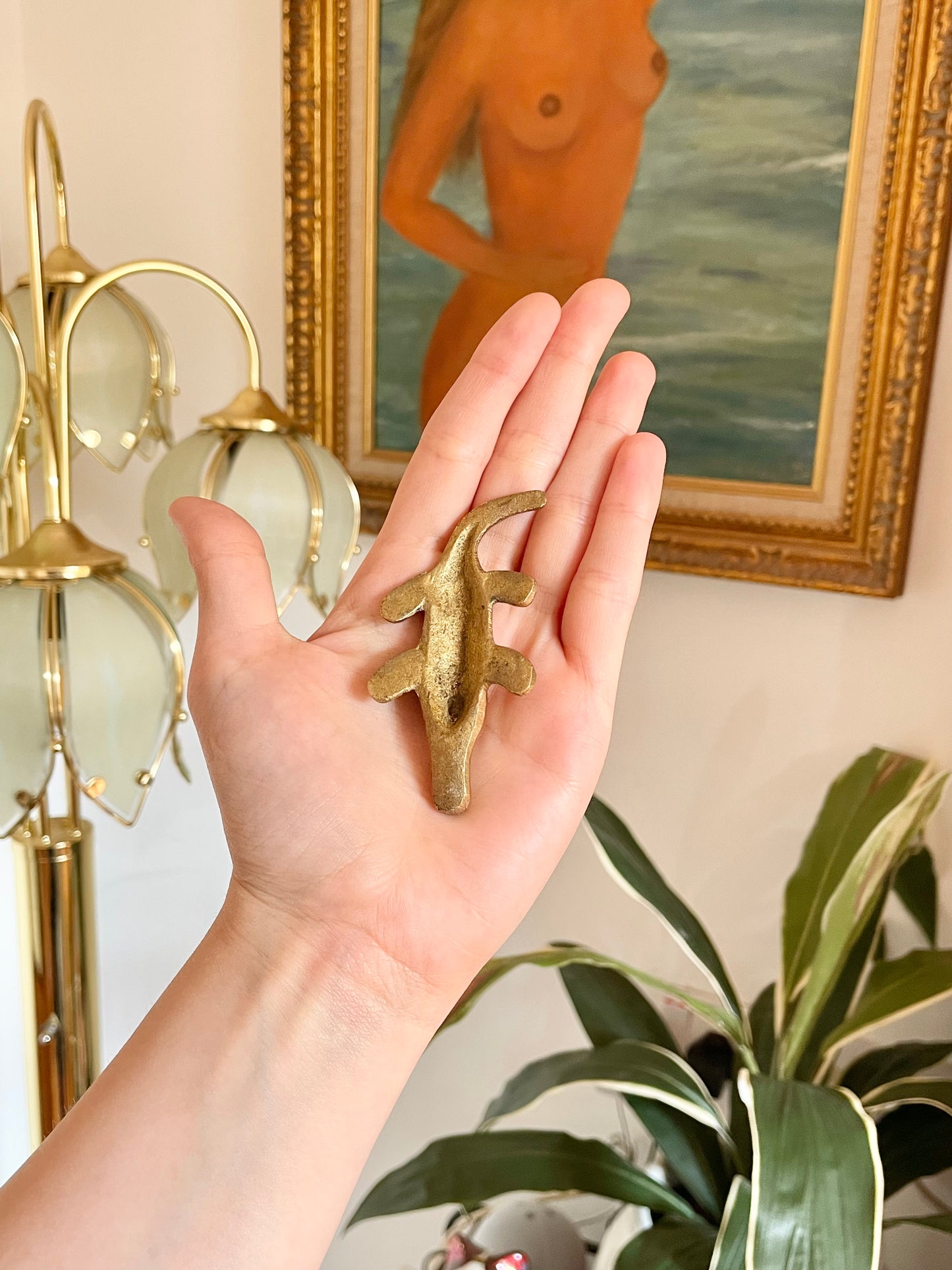 Tiny Brass Crocodile