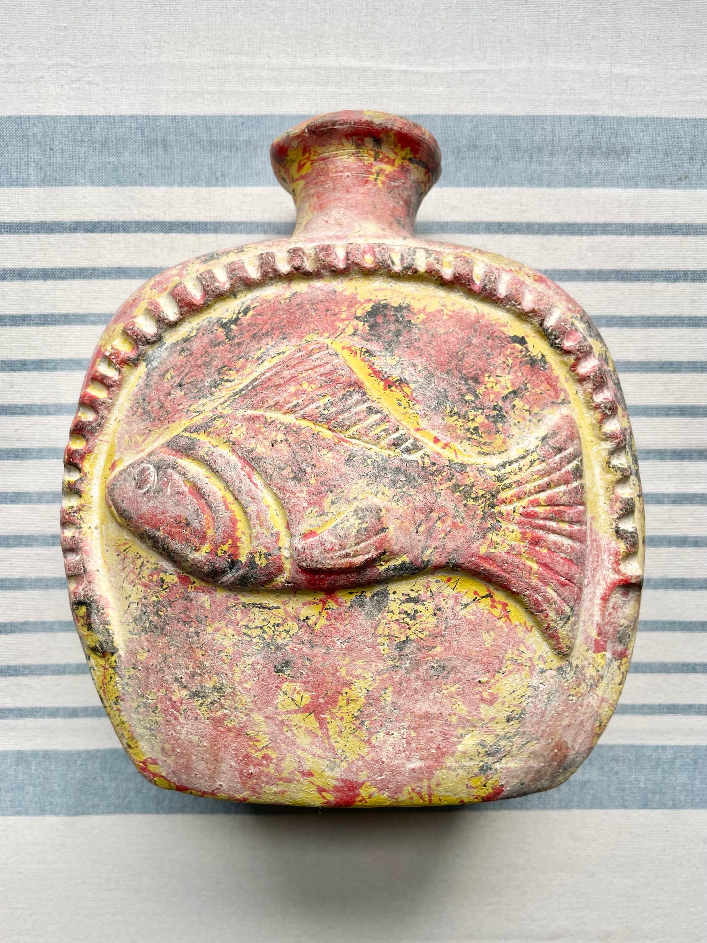 Clay pottery fish vase