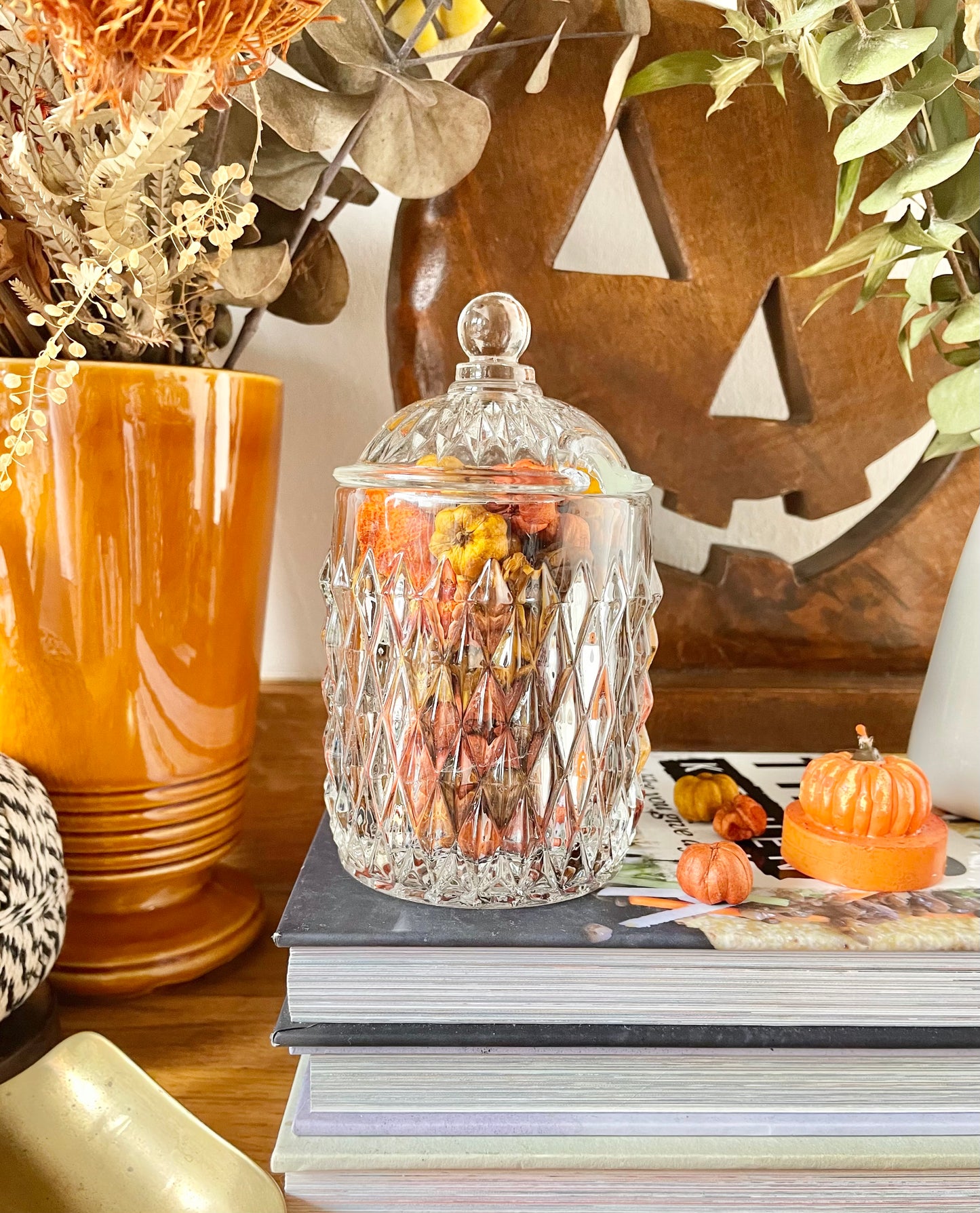 Cut glass sugar pot