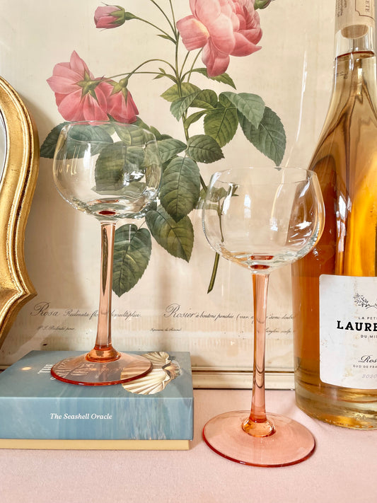Pink Stemmed Glasses (Pair)