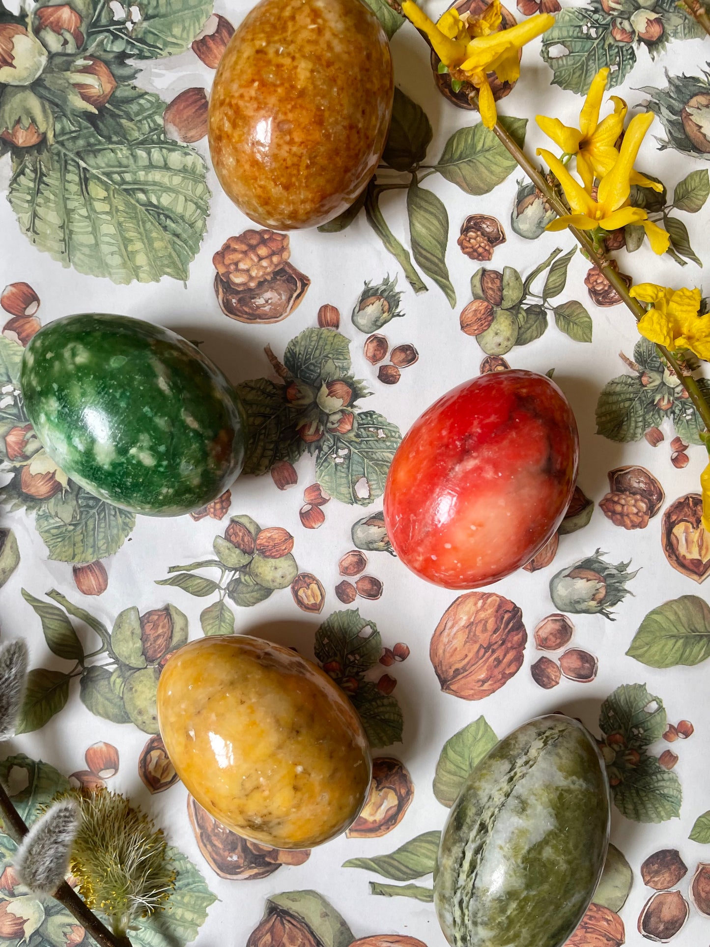 Set of 5 Decorative Marble Eggs