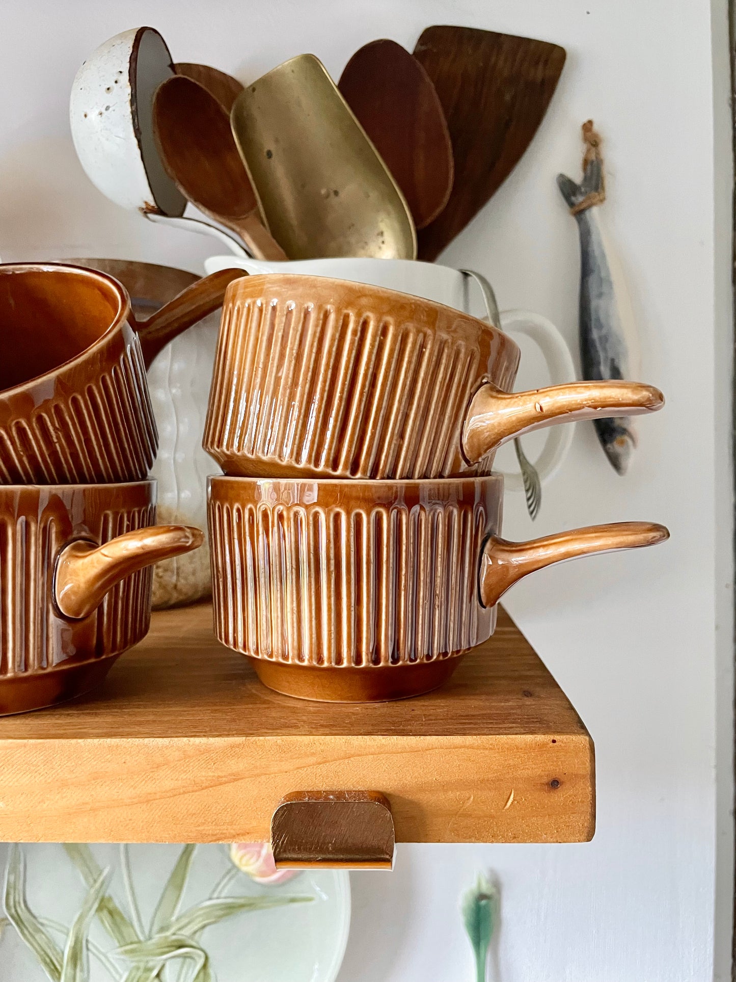 Blue John pottery mugs