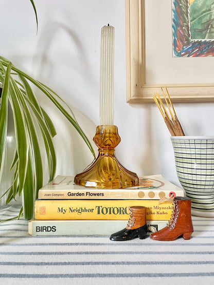 Glass Amber candle holder