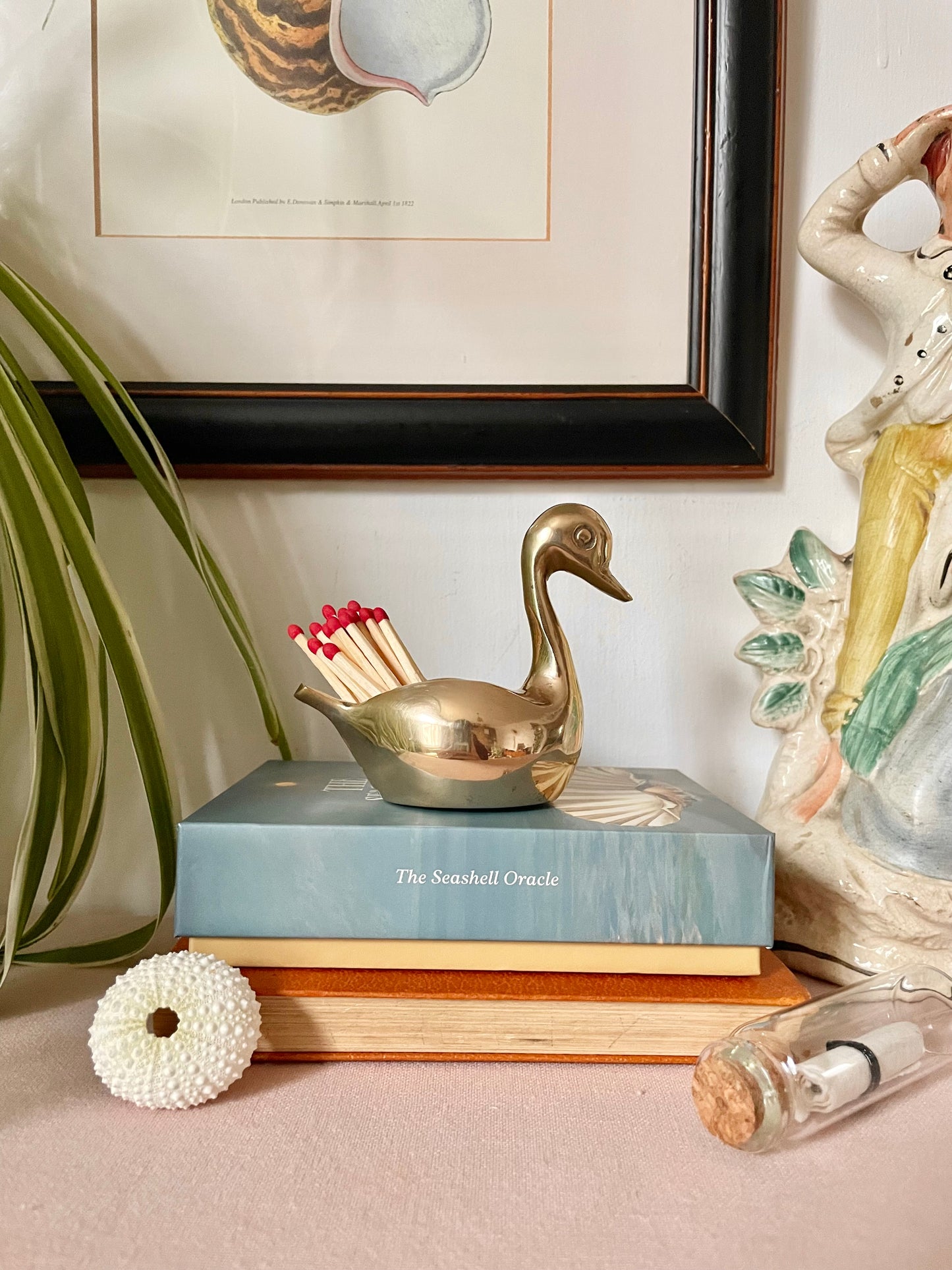 Brass Swan Match Holder