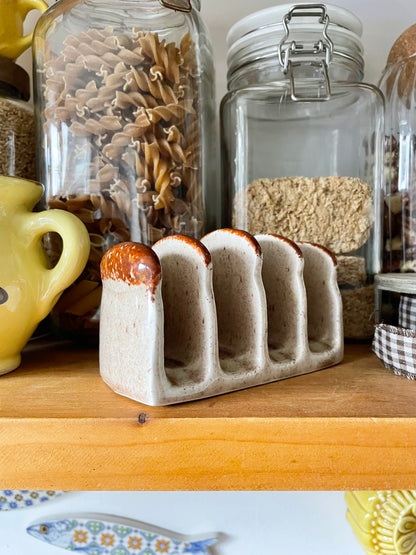 Vintage Loaf of Bread Ceramic Toast Rack