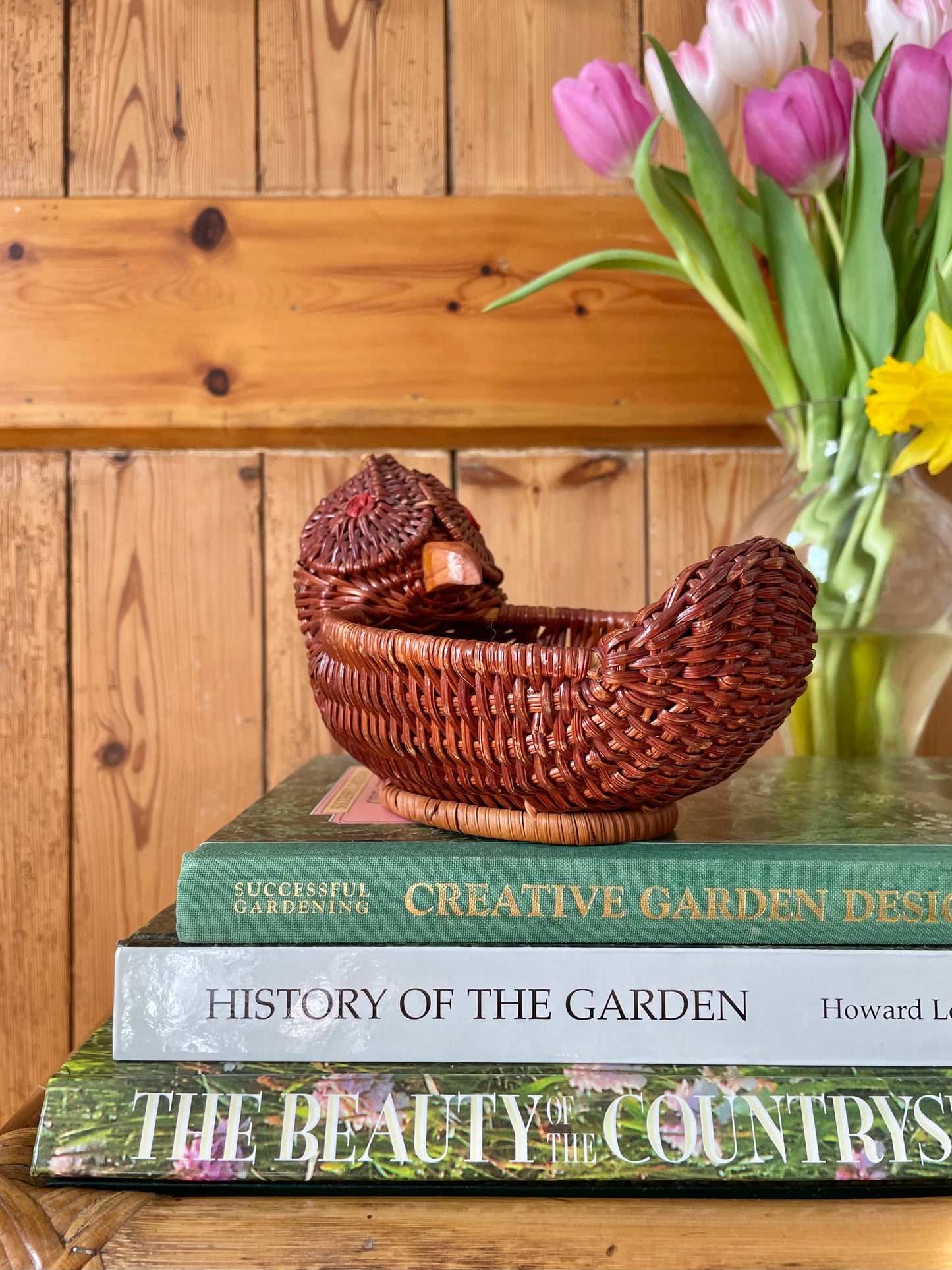 Owl hand woven wicker basket 🦉✨