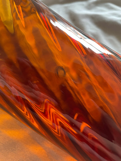 Swirled Amber glass vase