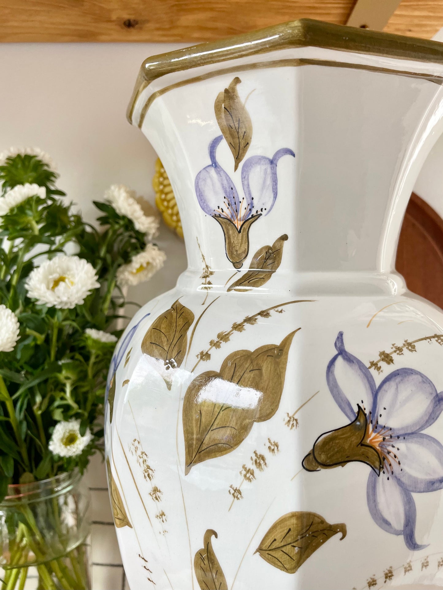 Large Hand-Painted Italian Vase
