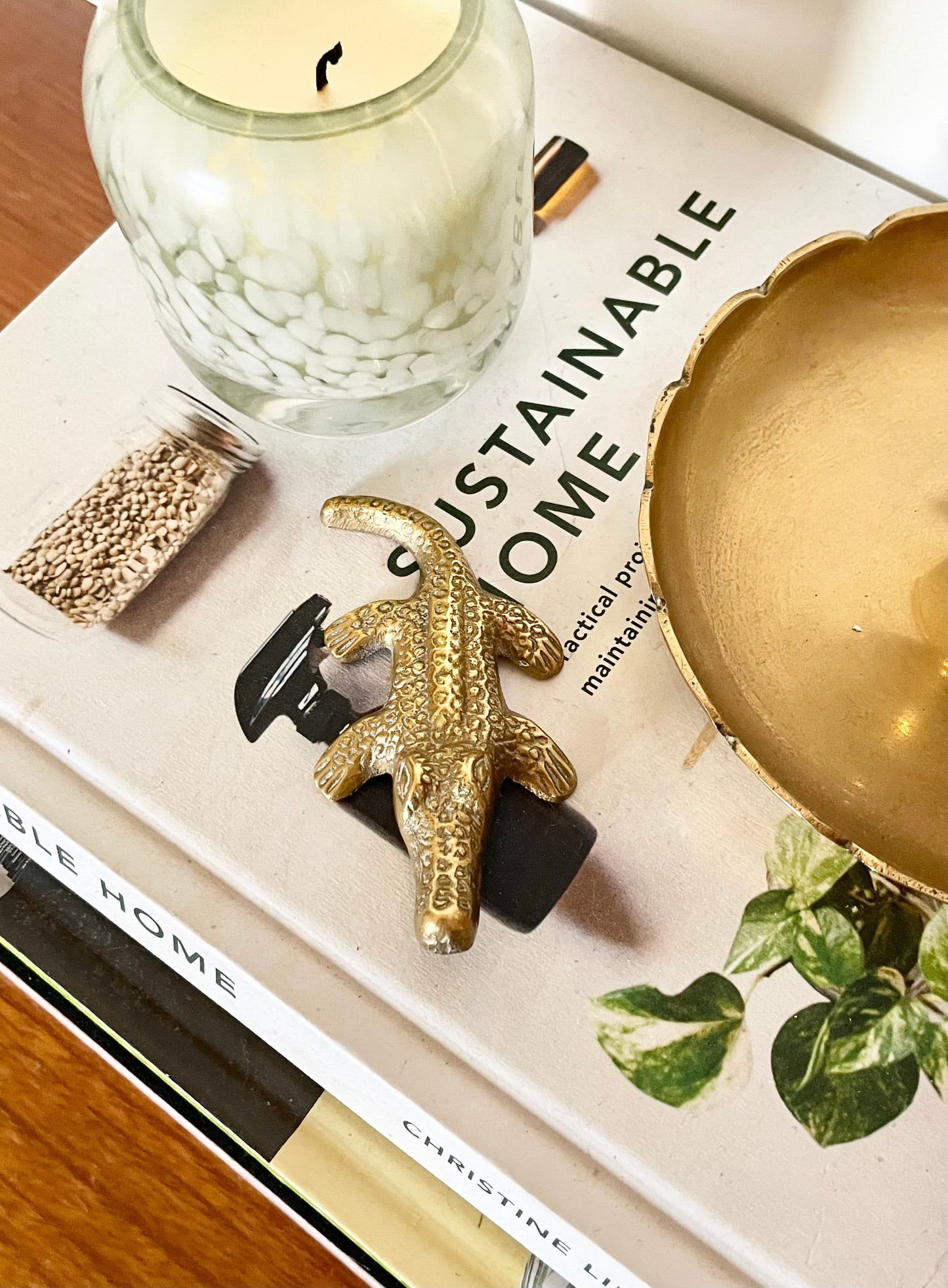 Tiny Brass Crocodile