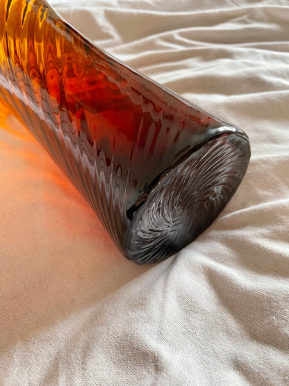 Swirled Amber glass vase