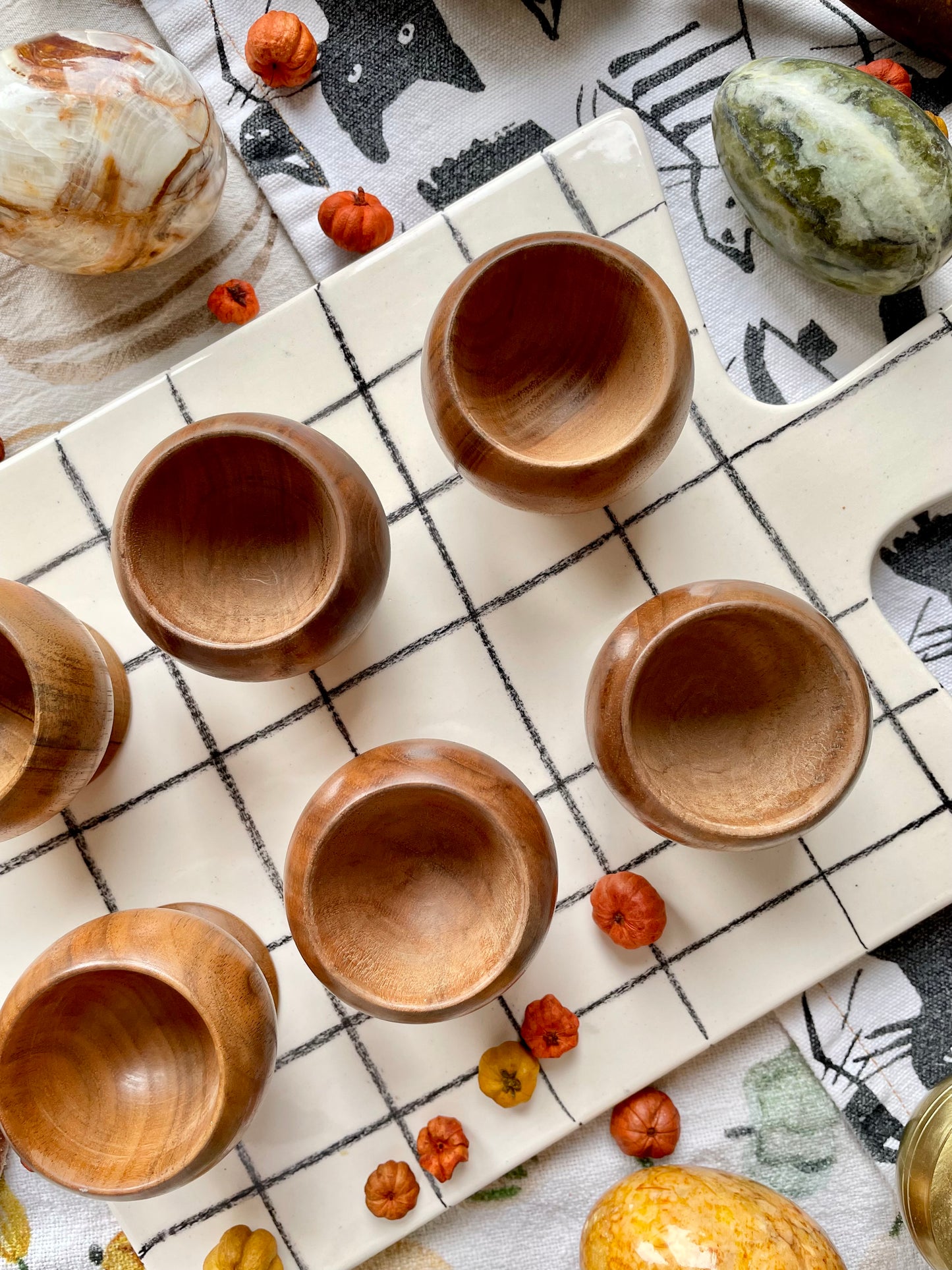 Set of 6 wooden egg cups 🥚
