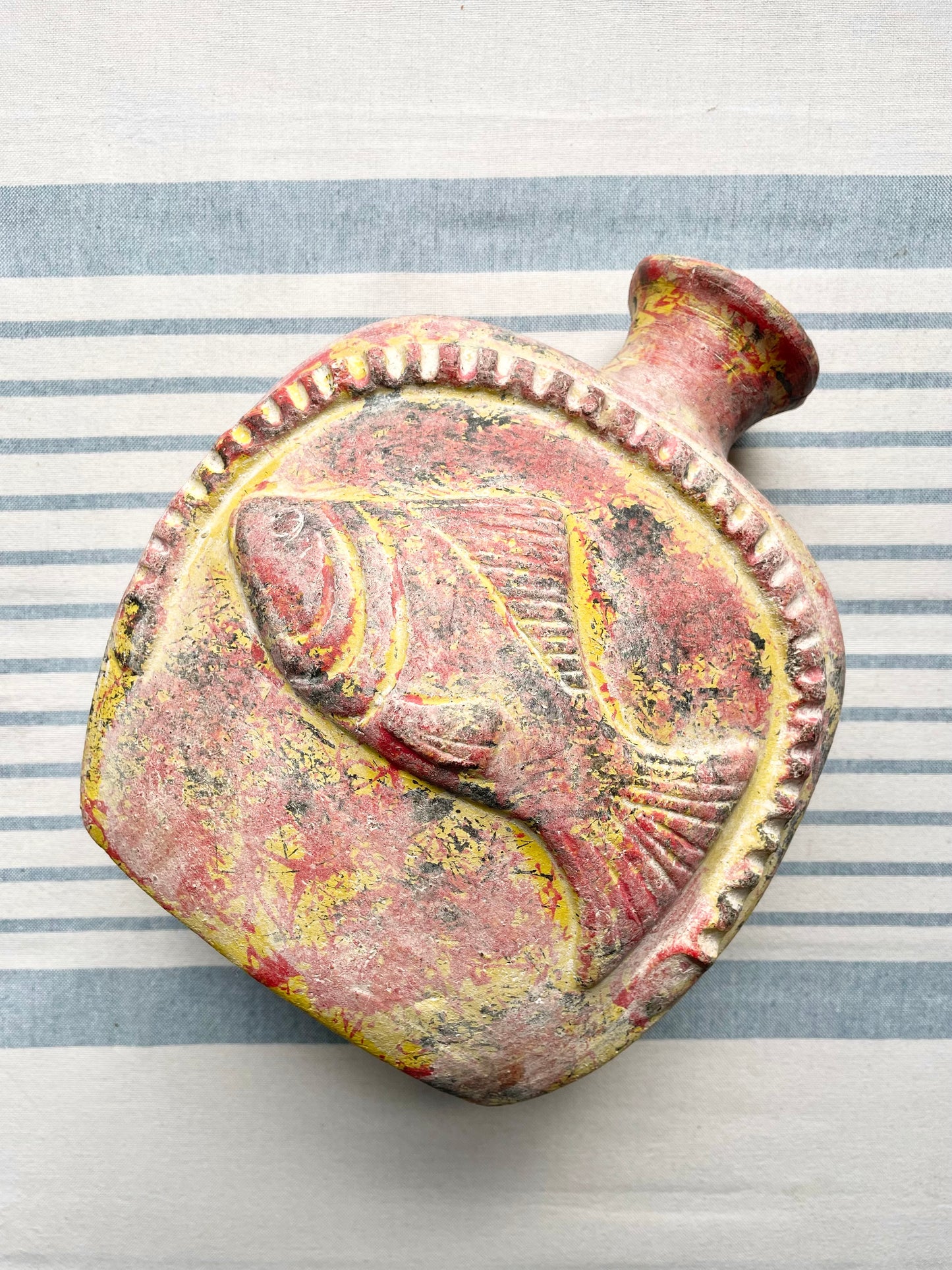 Clay pottery fish vase