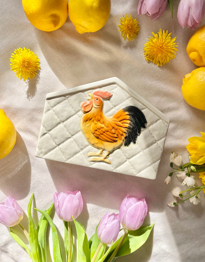 80’s double sided chicken napkin holder