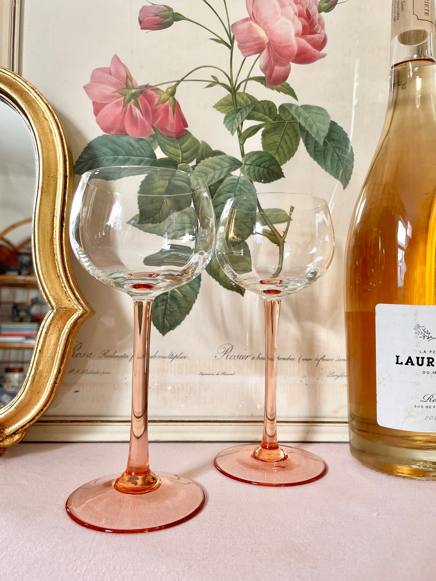 Pink Stemmed Glasses (Pair)