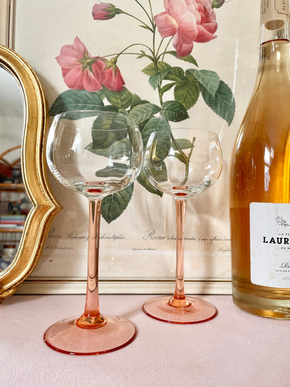 Pink Stemmed Glasses (Pair)