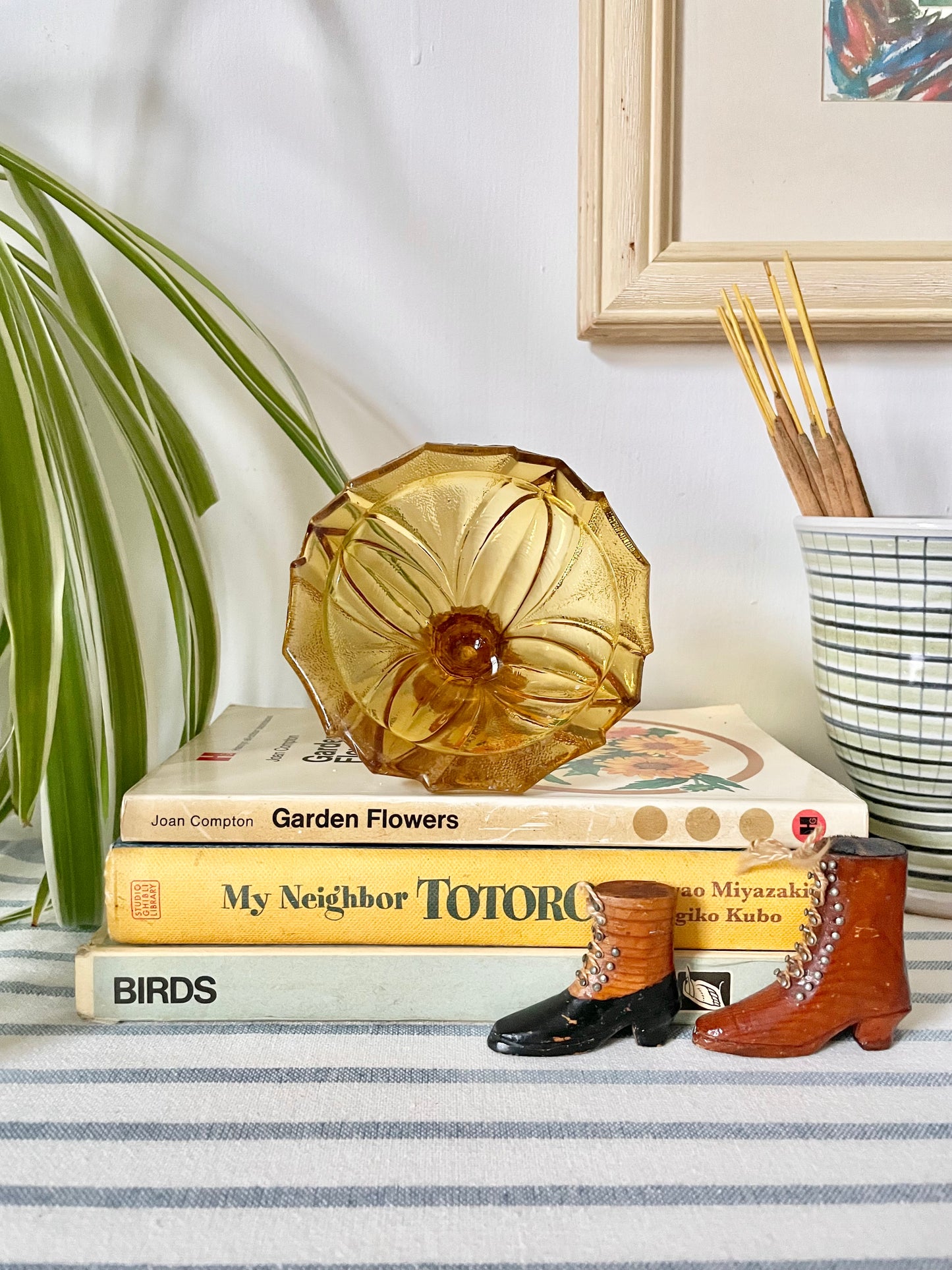Glass Amber candle holder