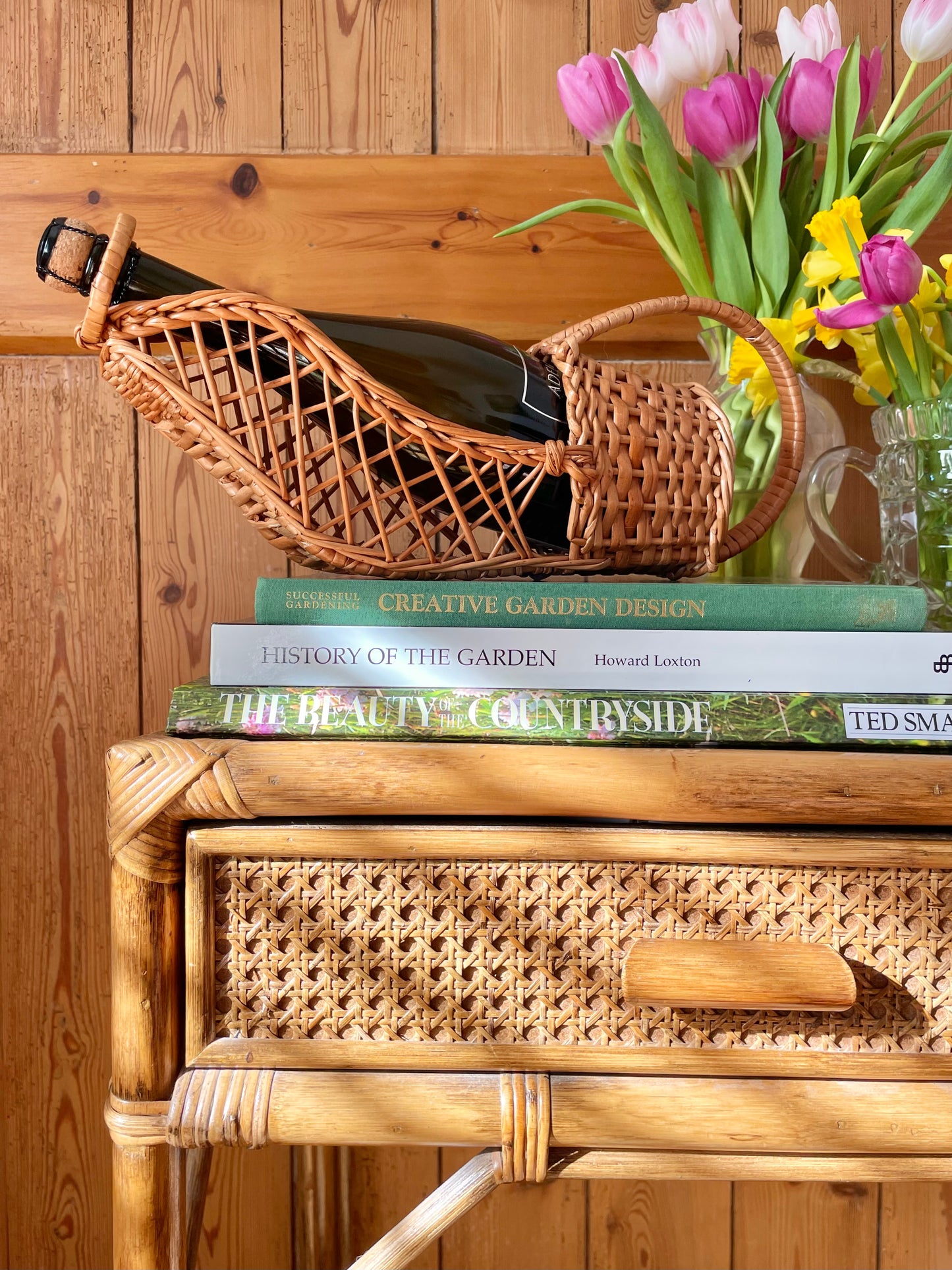 1970s Wicker Wine Bottle Carrier