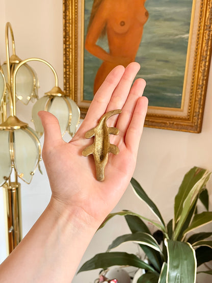 Tiny Brass Crocodile