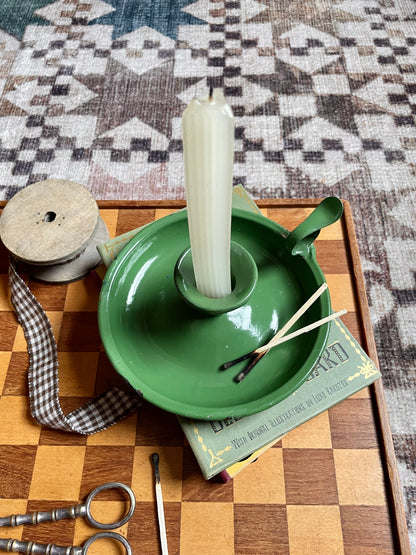Green Enamel Candle holder