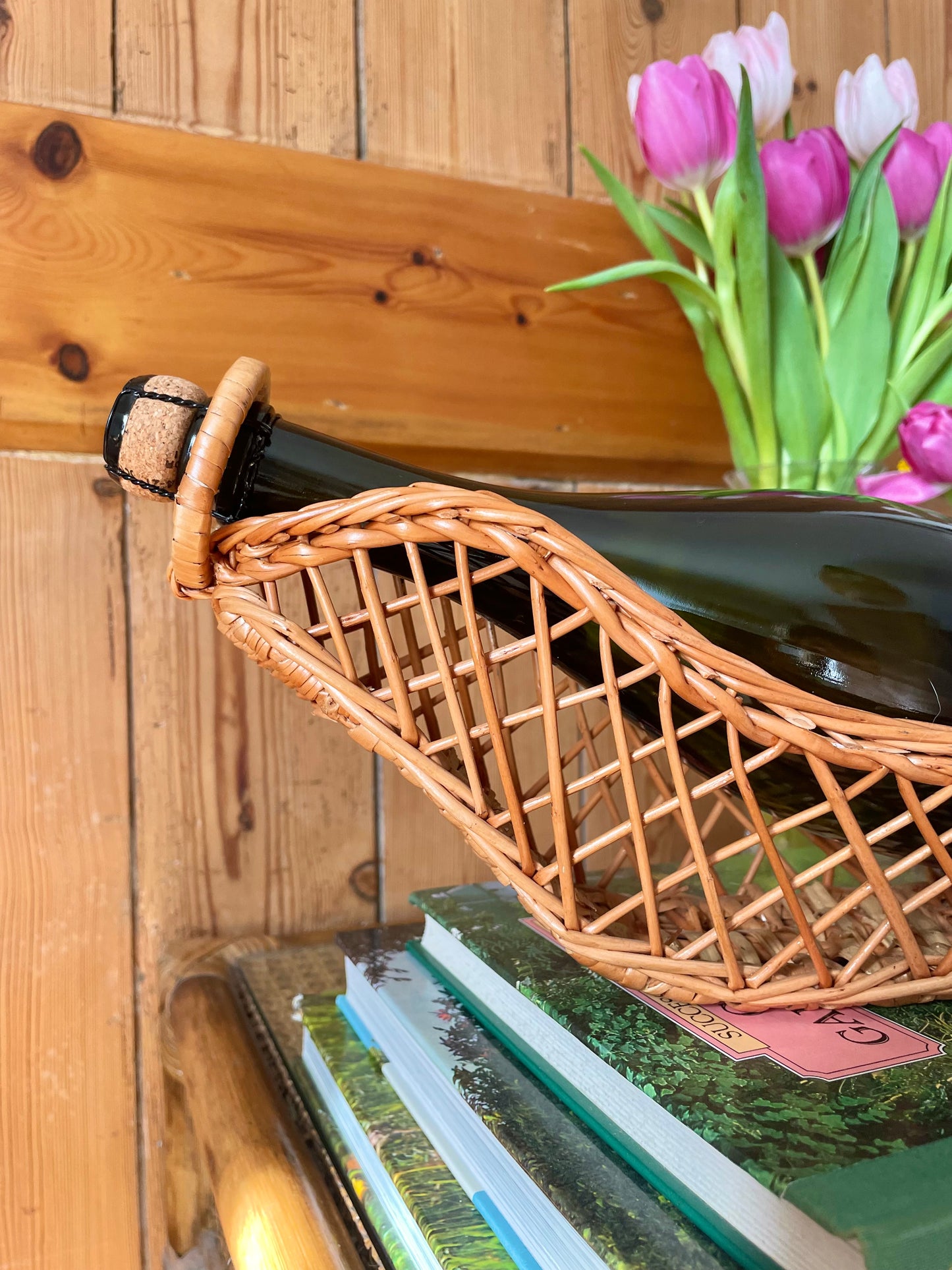 1970s Wicker Wine Bottle Carrier