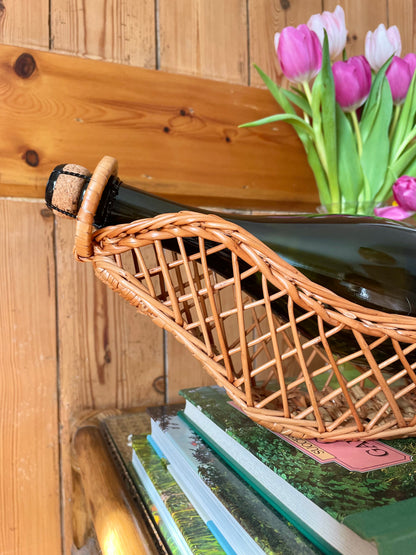 1970s Wicker Wine Bottle Carrier