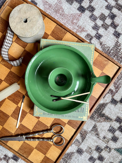 Green Enamel Candle holder