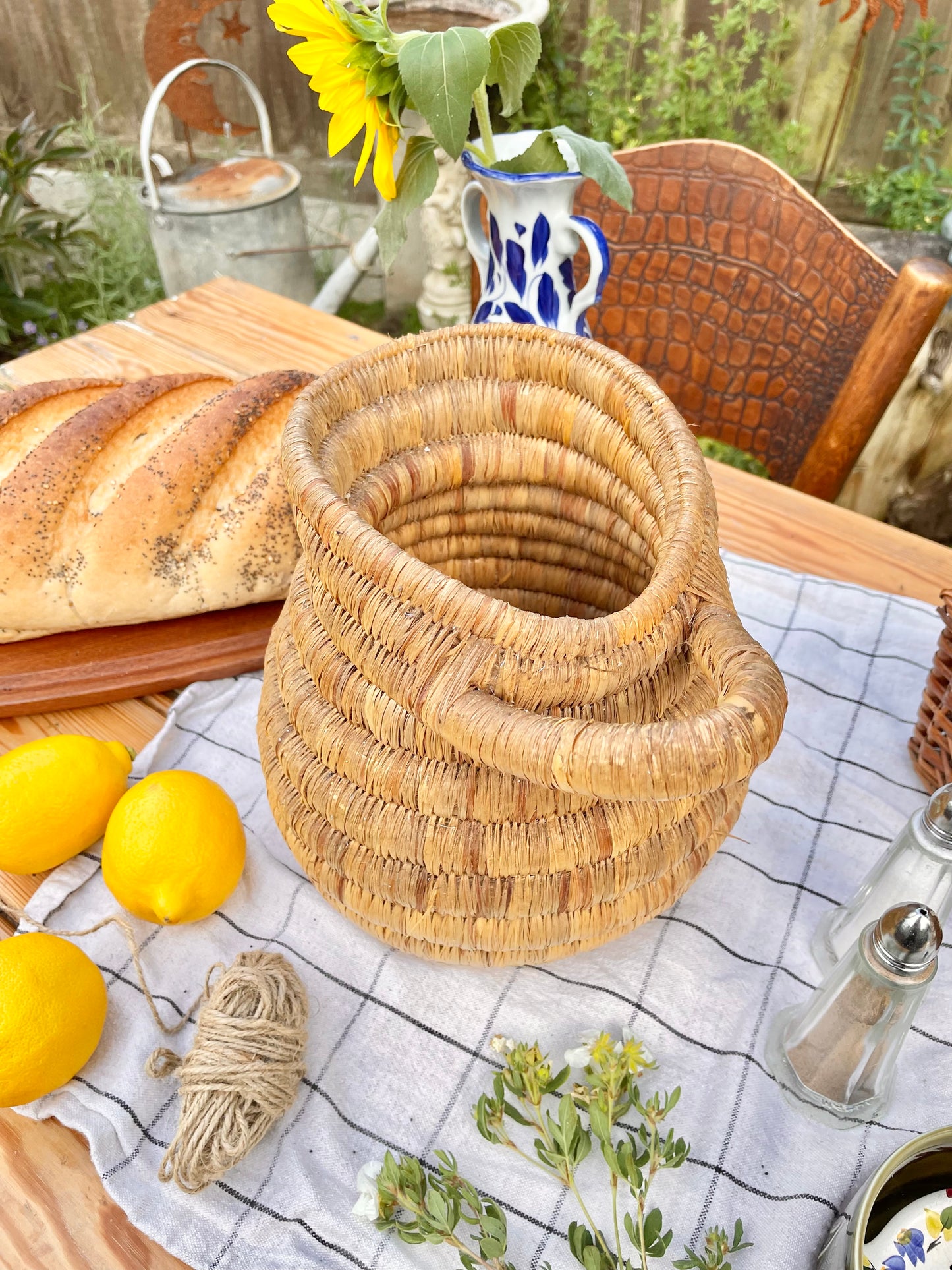 Bohemian Coil Basket Pitcher