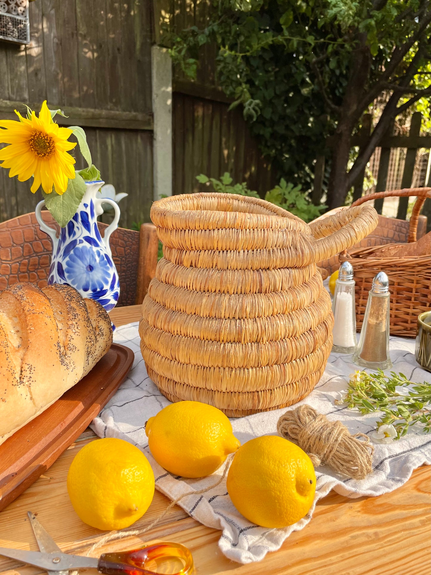 Bohemian Coil Basket Pitcher