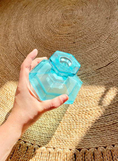 Blue Glass Candle Holder