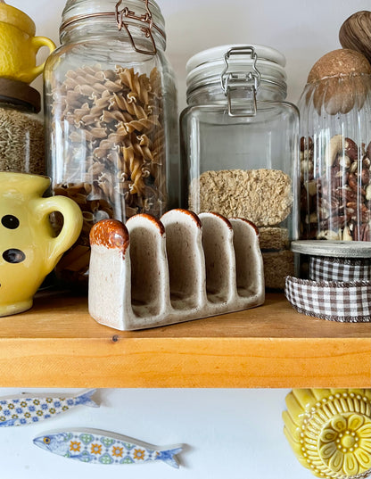 Vintage Loaf of Bread Ceramic Toast Rack