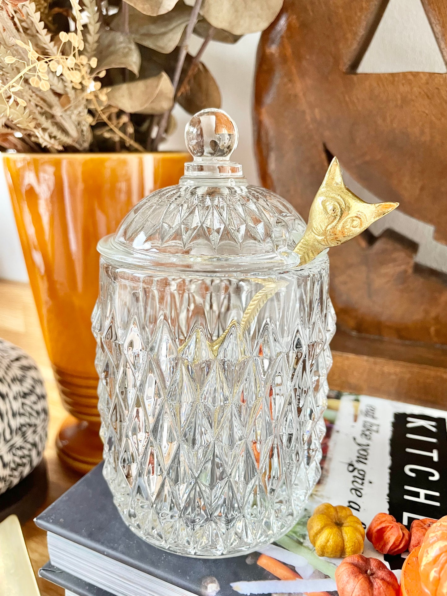 Cut glass sugar pot