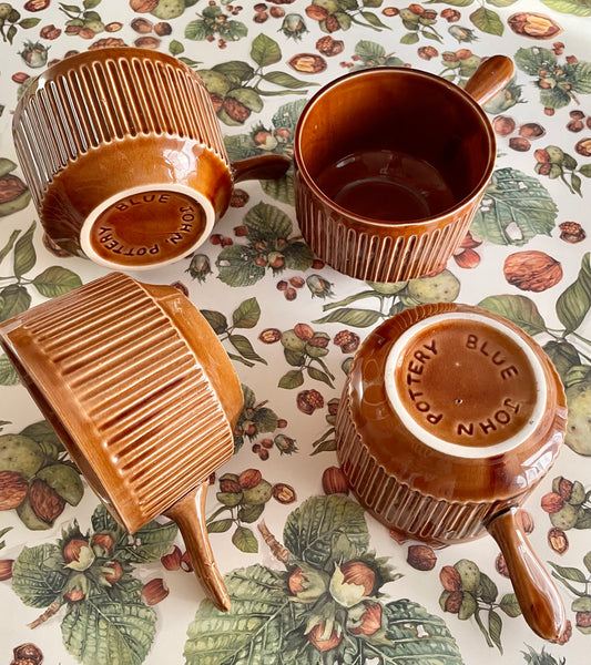 Blue John pottery mugs