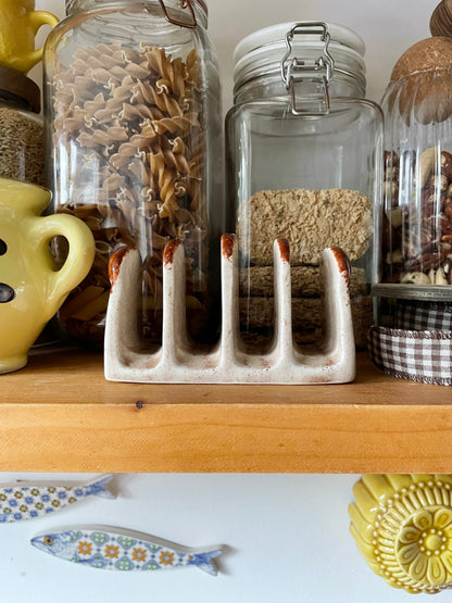 Vintage Loaf of Bread Ceramic Toast Rack