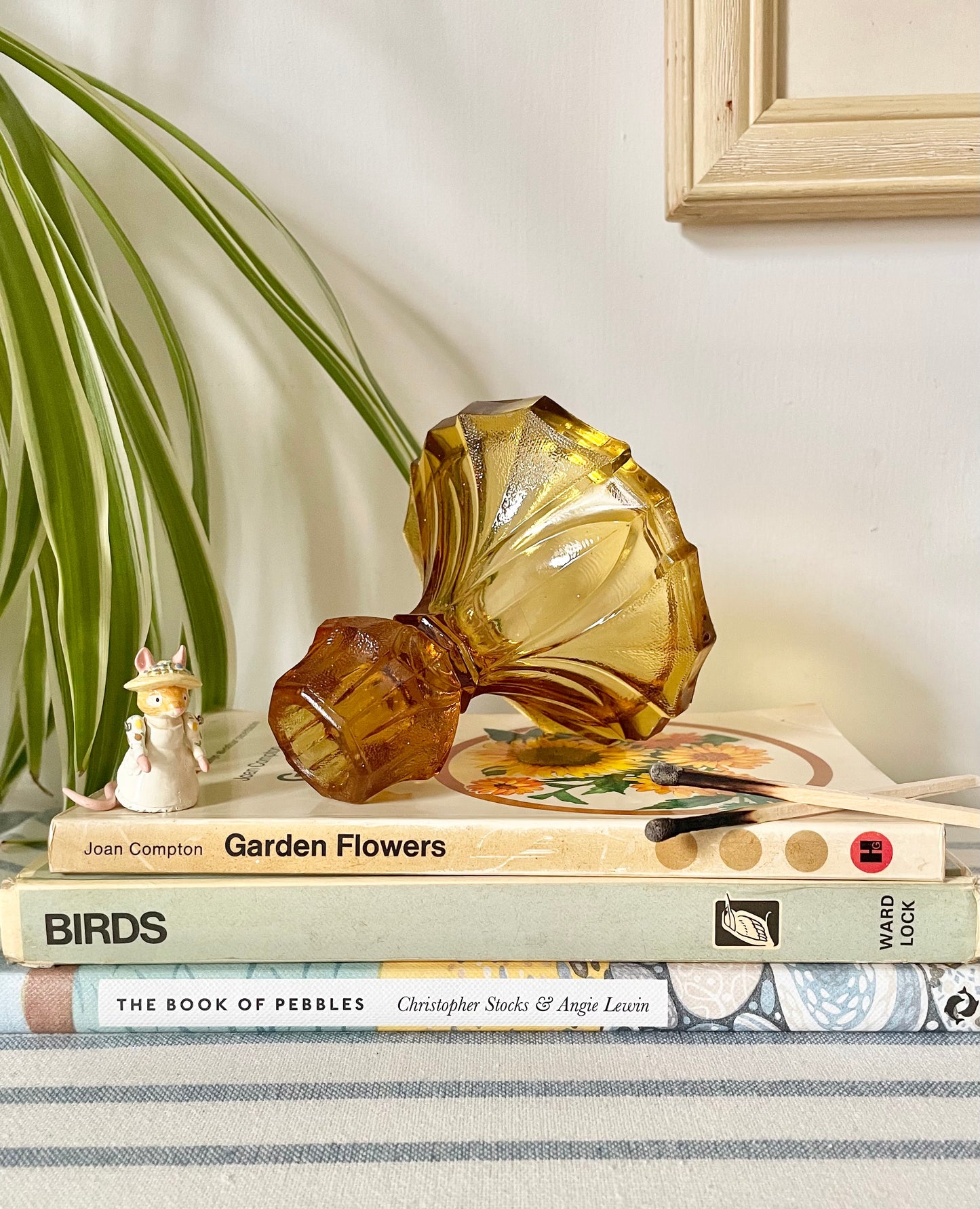 Glass Amber candle holder