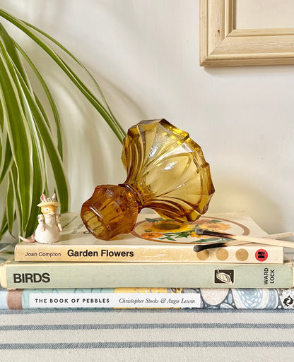 Glass Amber candle holder