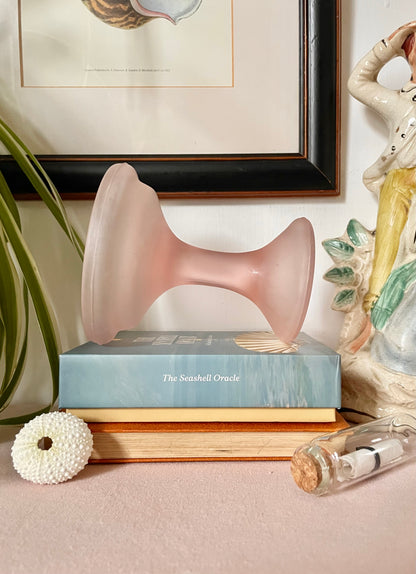 Pink Frosted Pillar Candle Holder