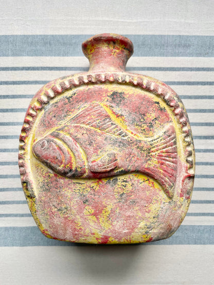 Clay pottery fish vase
