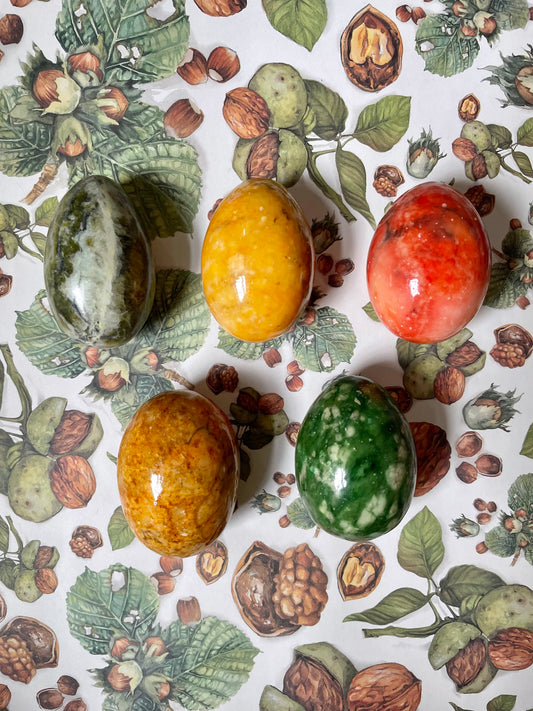 Set of 5 Decorative Marble Eggs