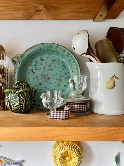 Set of 5 French Glass Chicken egg cups 🥚