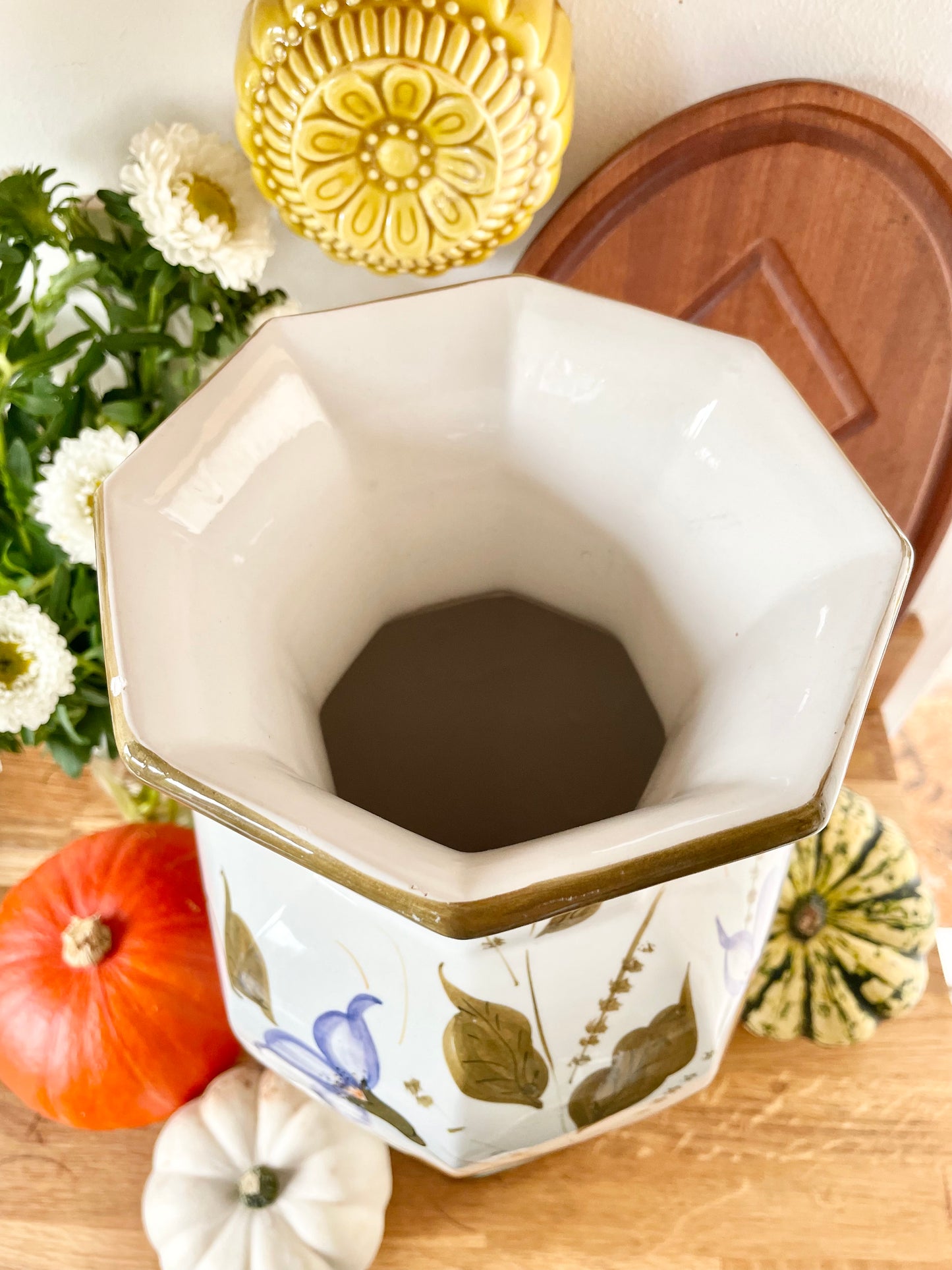 Large Hand-Painted Italian Vase