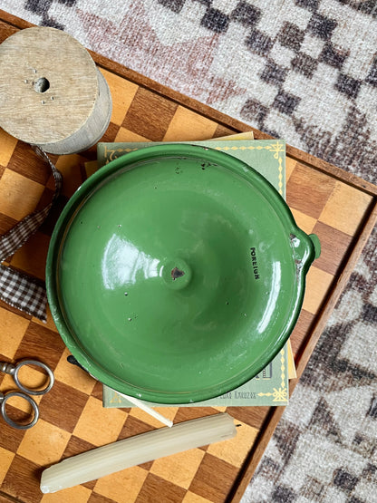 Green Enamel Candle holder