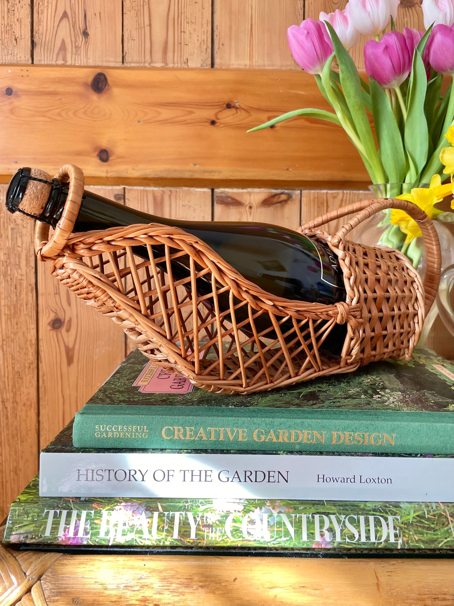 1970s Wicker Wine Bottle Carrier