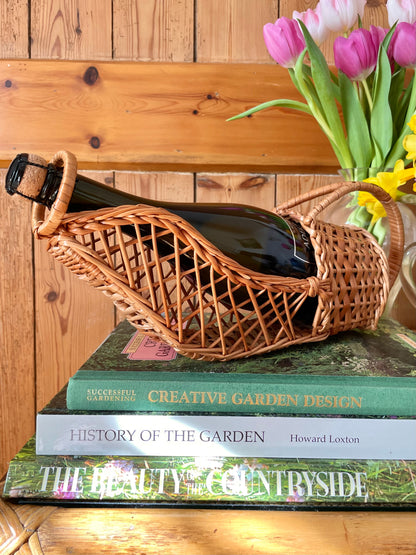 1970s Wicker Wine Bottle Carrier