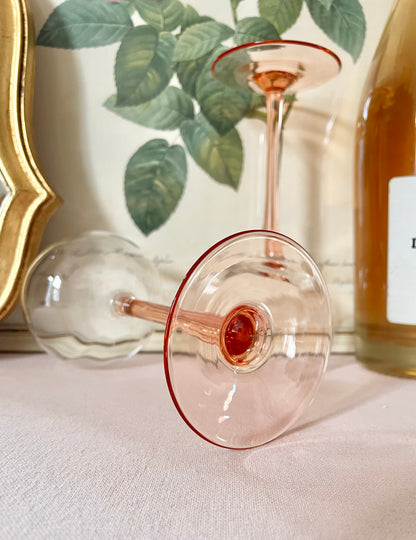Pink Stemmed Glasses (Pair)