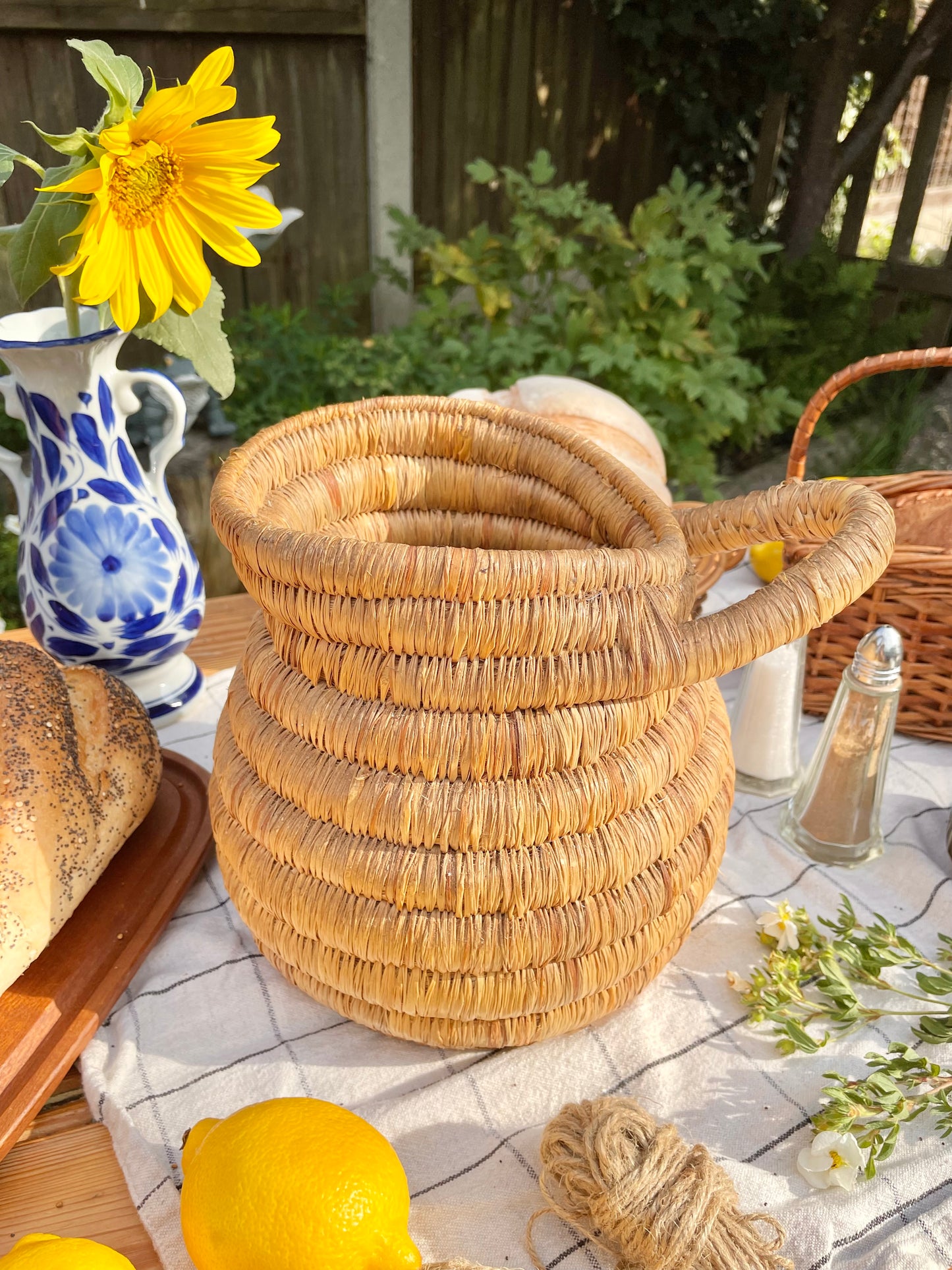 Bohemian Coil Basket Pitcher