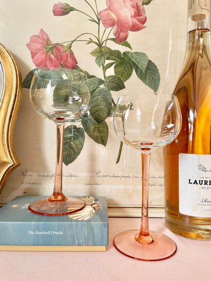Pink Stemmed Glasses (Pair)
