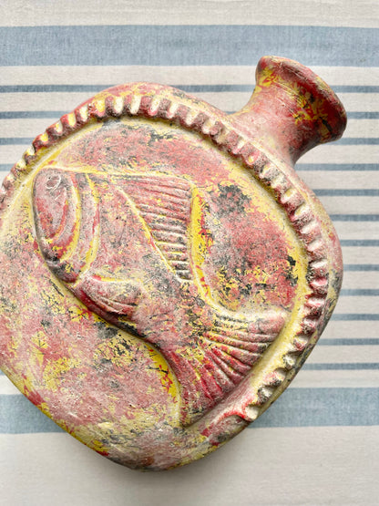 Clay pottery fish vase